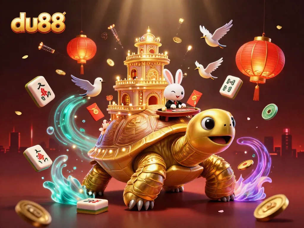 Experience thrilling wins at du88 with a vibrant digital casino scene, featuring animated characters and rich game elements.