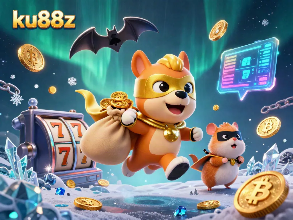 Win big with ku88z in this captivating casino-themed 3D illustration featuring a superhero dog.