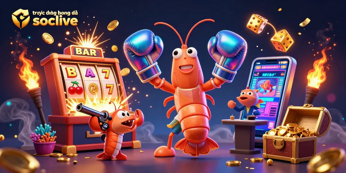 Engage in trực tiếp bóng đá socolive with a dynamic scene featuring vibrant gaming elements and characters.