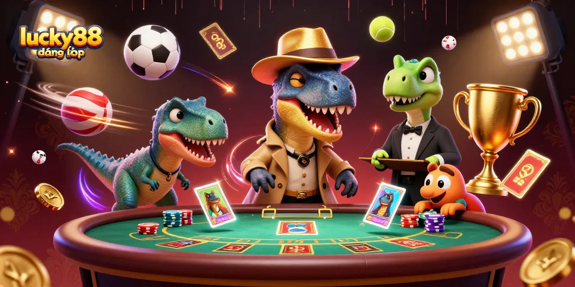 Experience lucky88 đăng nhập seamlessly at a vibrant casino scene with animated characters and dynamic betting elements.