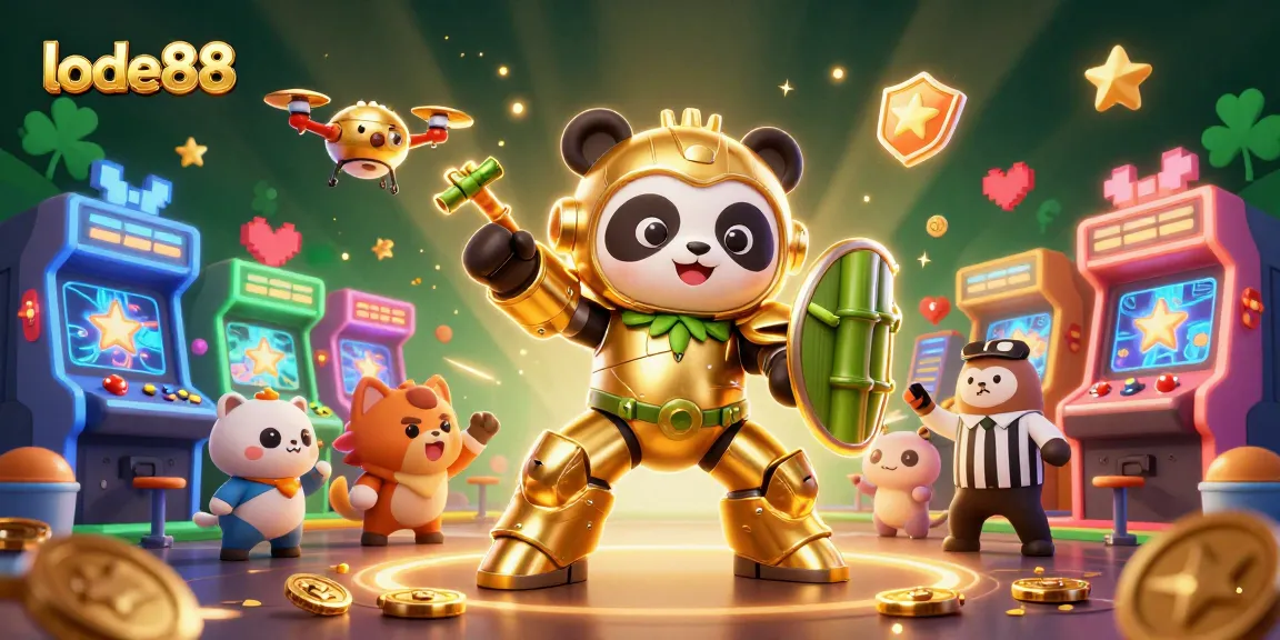 Engage with lode88's thrilling gaming experience featuring a mech-suit panda in action.