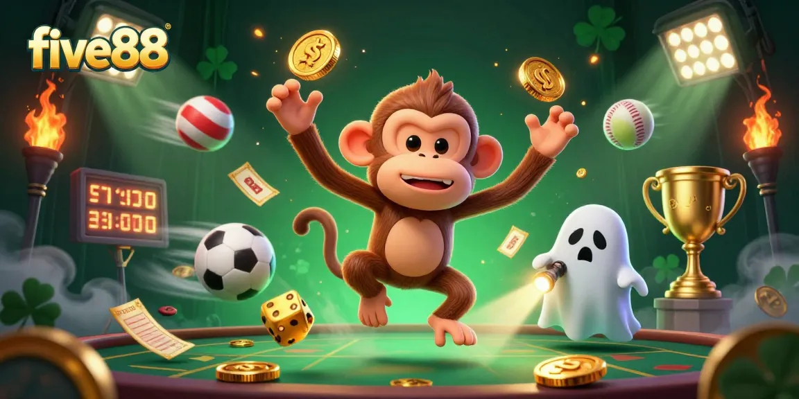 Experience thrilling action at five88 with our vibrant casino scene showcasing excitement and playful energy.