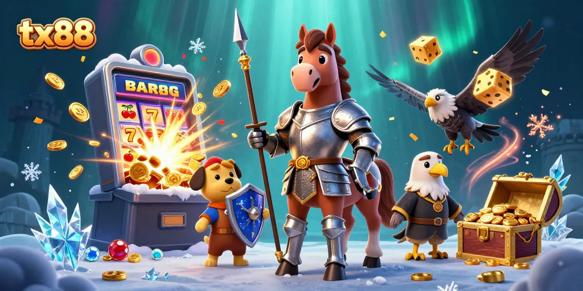 Experience the excitement of tx88 with jackpot slots and animated characters in a vibrant scene.